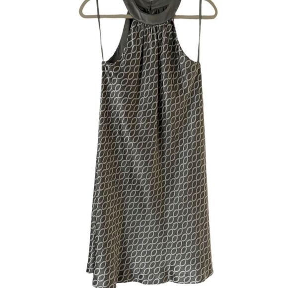 INC International Concepts 100% Silk Gray Print Halter Midi Dress Size 4 - Picture 1 of 7